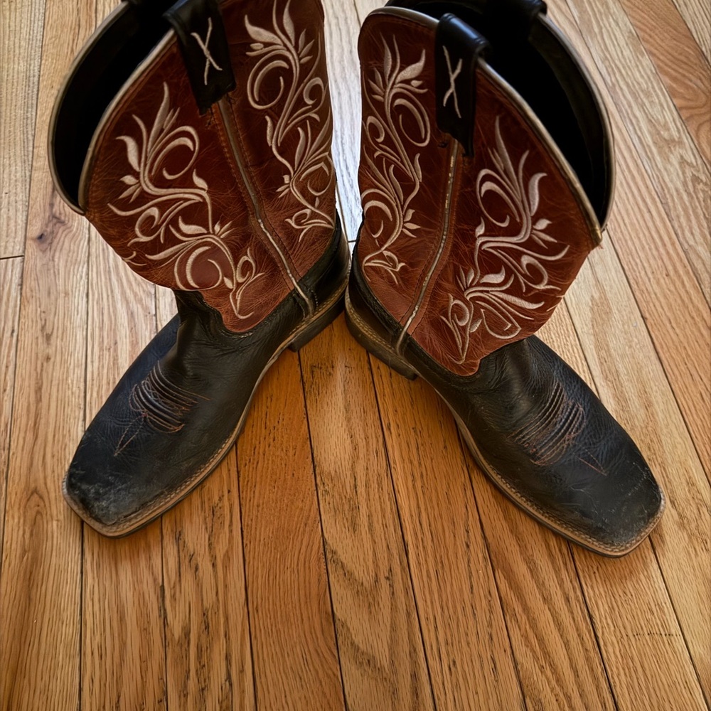 Twisted X Black Leather Womens Cowboy Boots